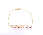 Lilor Jewels personalized gold bracelet with initials and birthstones