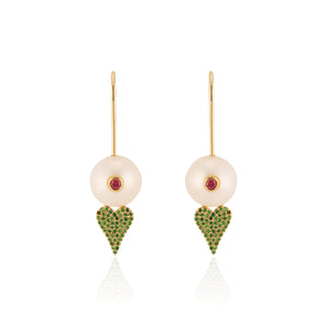 
                  
                    Load image into Gallery viewer, lilor jewels calypso earrings pearls rubies and tsavorites
                  
                