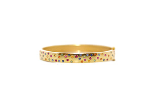 
                  
                    Load image into Gallery viewer, Celestial Rainbow Bangle Lilor Jewels gold bracelet with rainbow sapphires
                  
                