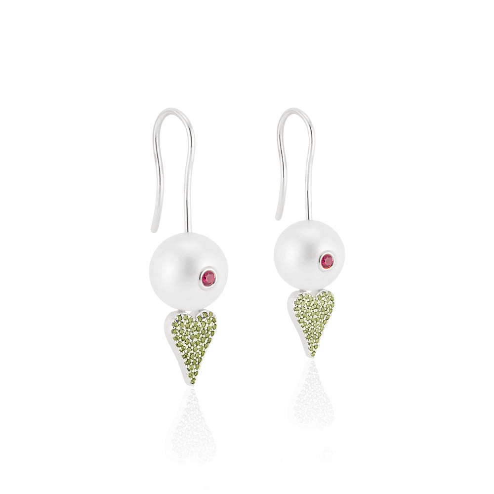 
                  
                    Load image into Gallery viewer, lilor jewels calypso earrings pearls rubies and tsavorites
                  
                