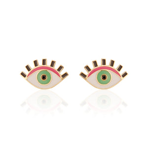 
                  
                    Load image into Gallery viewer, Lilor Eye Lashes Enamel Studs
                  
                