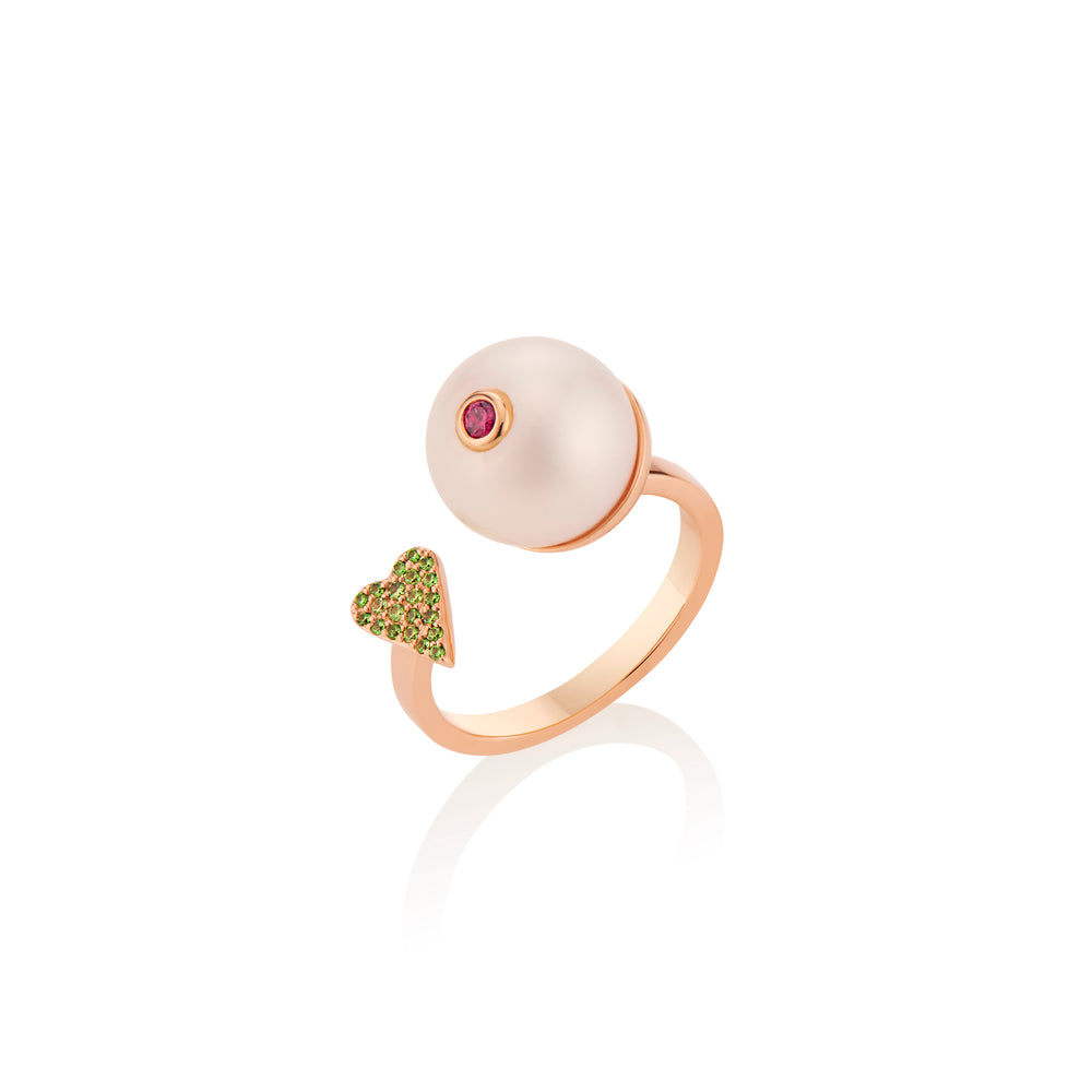 
                  
                    Load image into Gallery viewer, lilor jewels calypso ring pearls rubies and tsavorites
                  
                