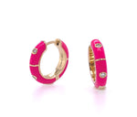 lilor jewels icarus enamel huggie earrings gold diamond