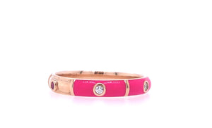 
                  
                    Load image into Gallery viewer, Icarus Fuchsia Enamel/Rose Gold Two-In-One Ring
                  
                