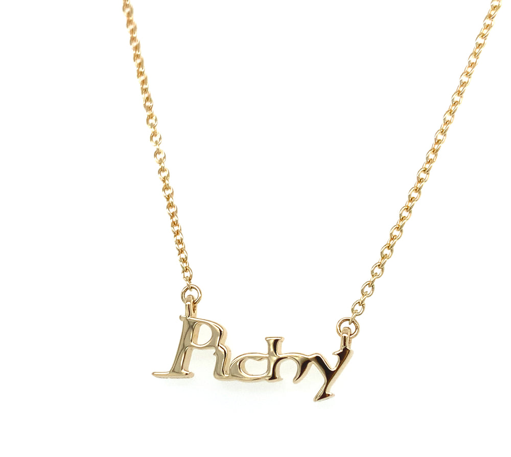lilor jewels gothic gold name personalized necklace
