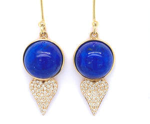 
                  
                    Load image into Gallery viewer, Lilor jewels oceanus earrings in lapis lazuli with lilor diamond heart
                  
                