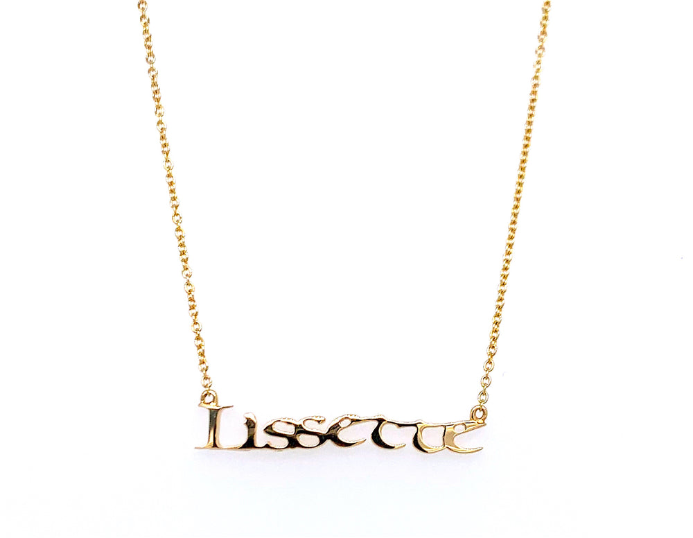 lilor jewels gothic gold name personalized necklace