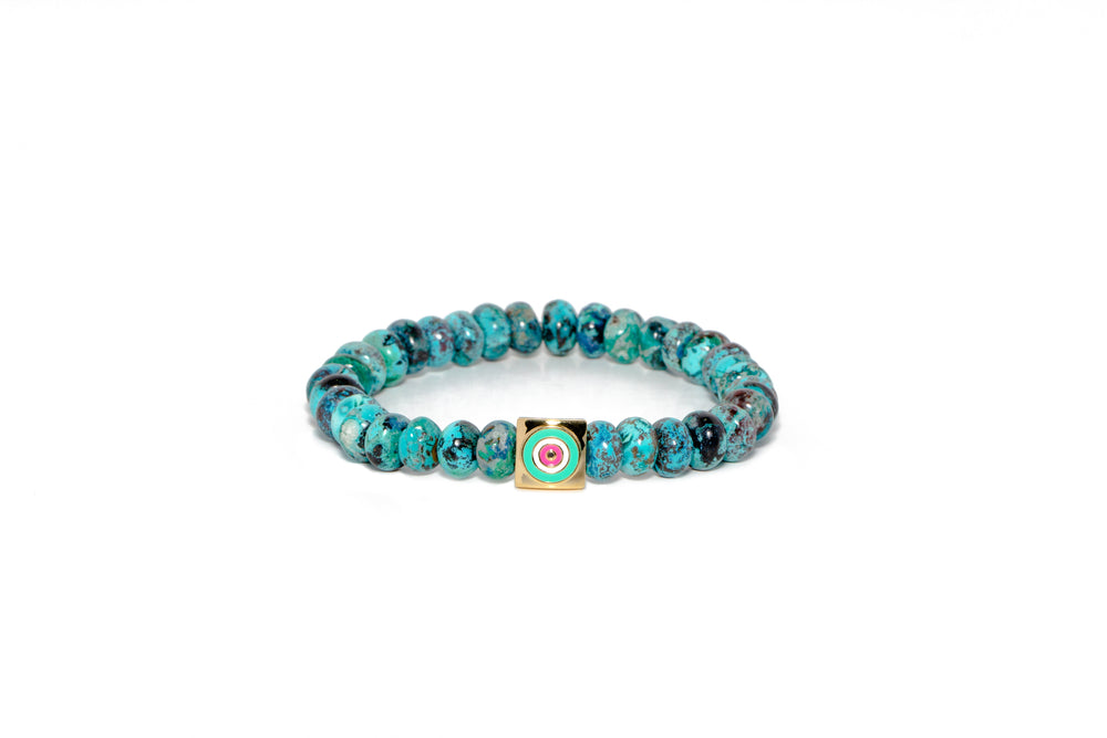 lilor eye chrysocolla beads limited edition bracelet male women