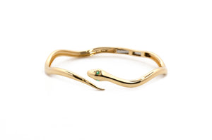 
                  
                    Load image into Gallery viewer, lilor jewels gold snake bracelet bangle stack arm candy emerald ruby eyes elysium
                  
                