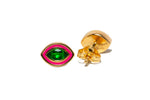 lilor jewels earrings studs eyedrop emerald and enamel ear
