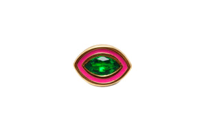 
                  
                    Load image into Gallery viewer, lilor jewels earrings studs eyedrop emerald and enamel ear
                  
                