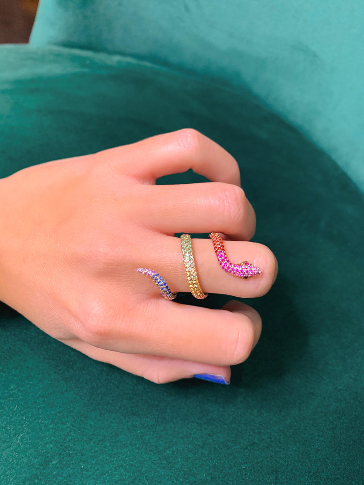 lilor jewels rainbow elysium snake ring sapphires